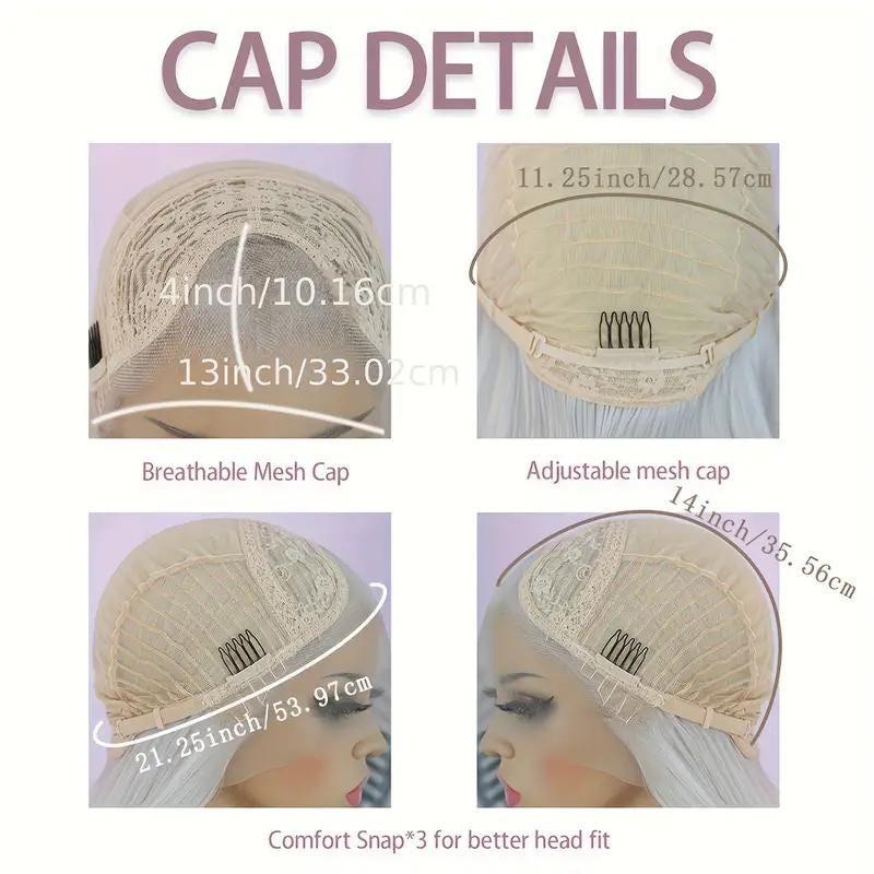 Long Wavy Lavender & Gray 26 inch Front Lace Wig β Natural Clear Parting, Soft Synthetic Hair