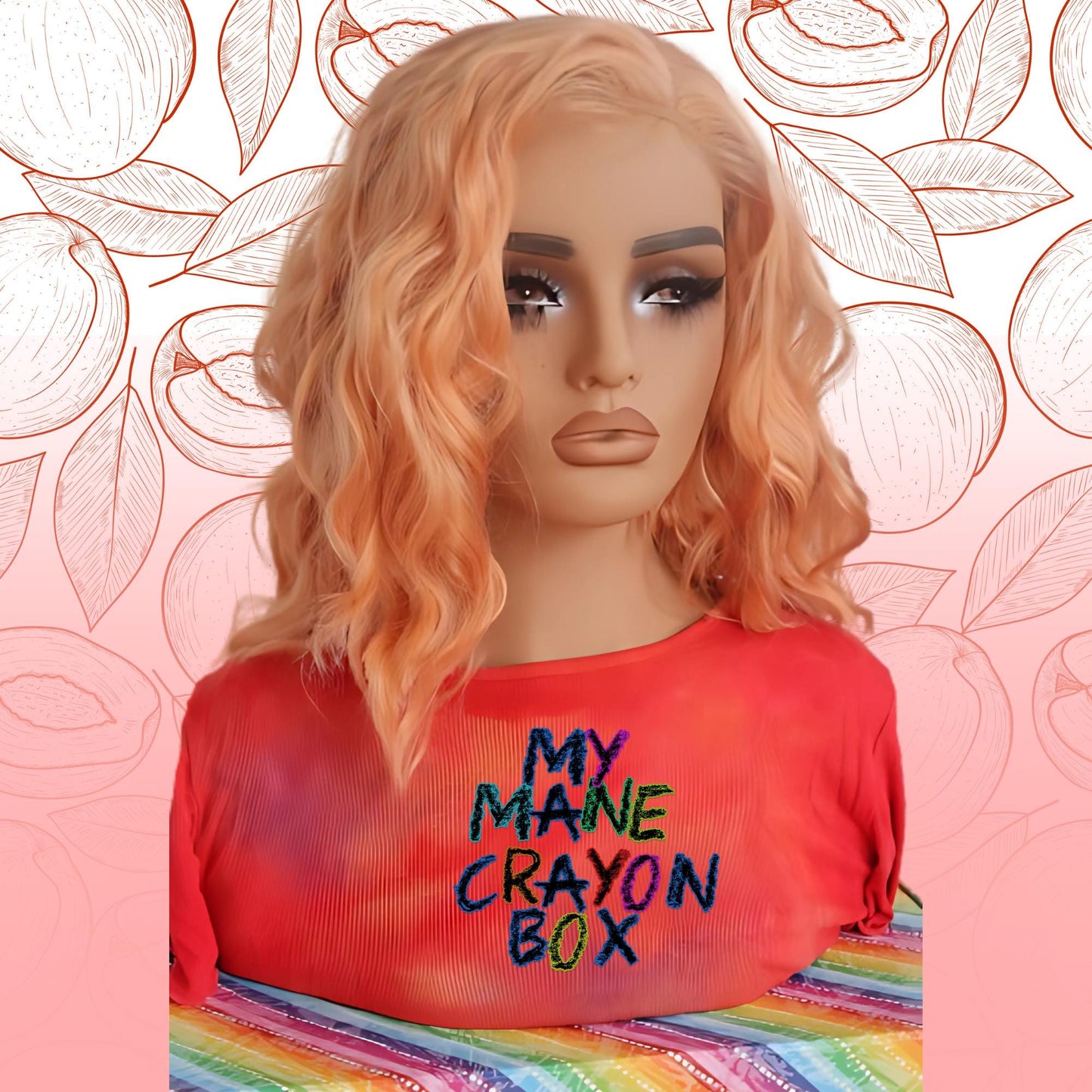 Peach Glow Loose Wave Wig β 12-Inch Lightweight Front Lace Wig | Everyday Glueless Style