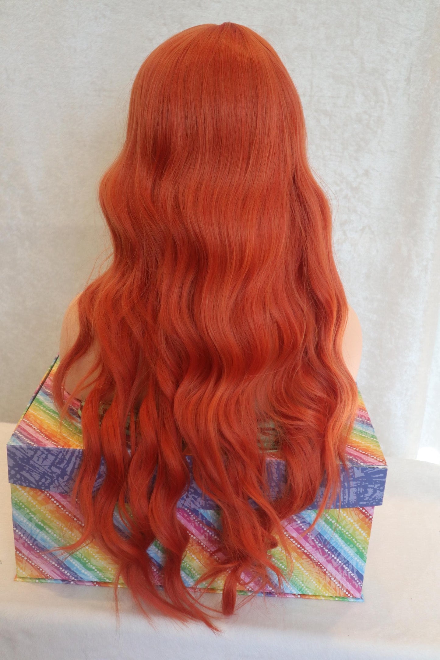 Vibrant Ginger & Blonde 28" Wavy Wig with Unique Half-Blonde Bangs | Fun, Festival-Ready Hair