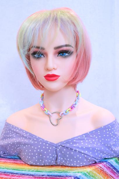 Pastel Dream Short Wig | Pink Wig with Multi-Color Bangs | Colorful Fantasy Look