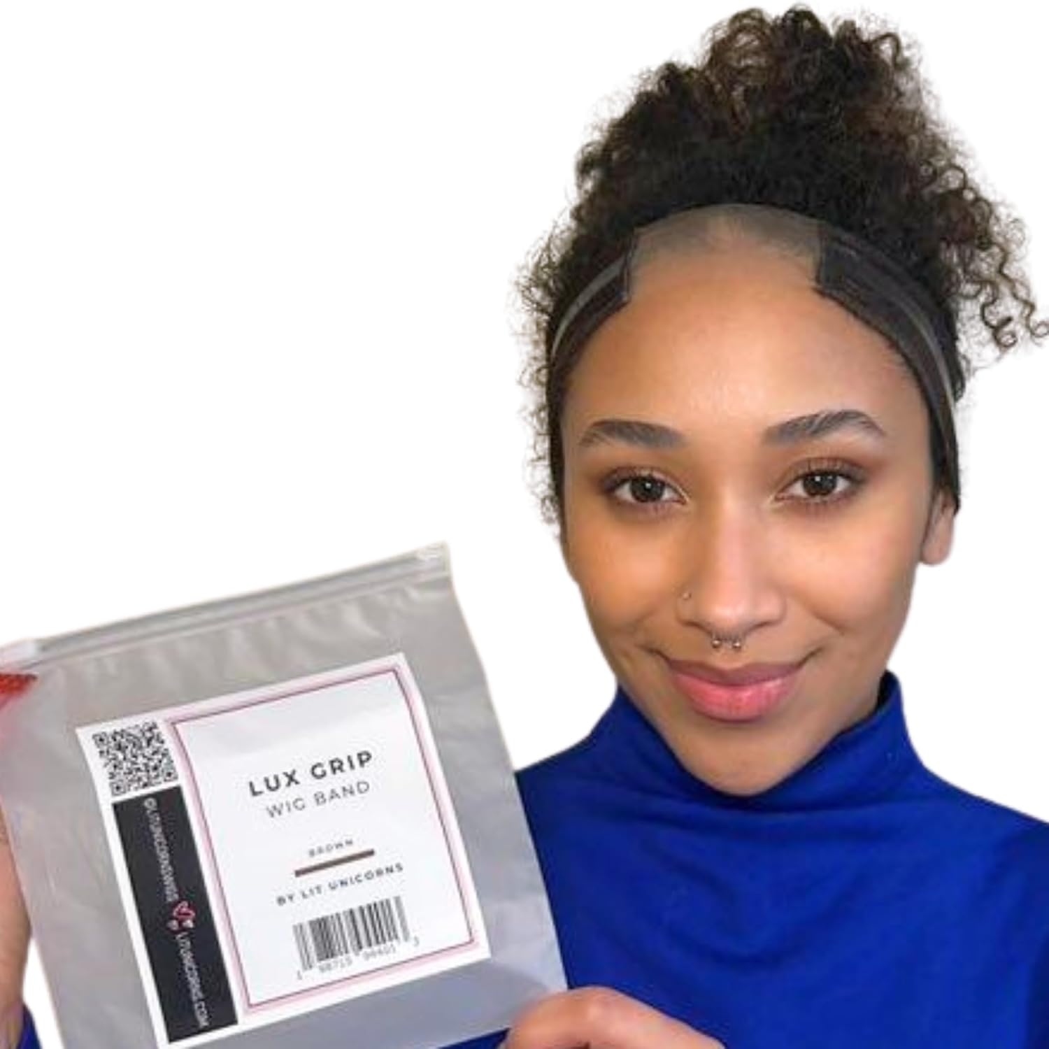 LUX GRIP Lace Wig Gripper Band - Fully Adjustable | Extra Wide Lace | For Lace Front Wigs | Non Slip for All Wigs (Brown)