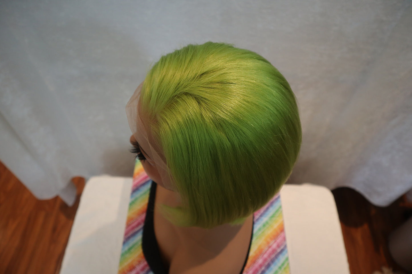 Front lace Neon Green short bob Human hair Wig