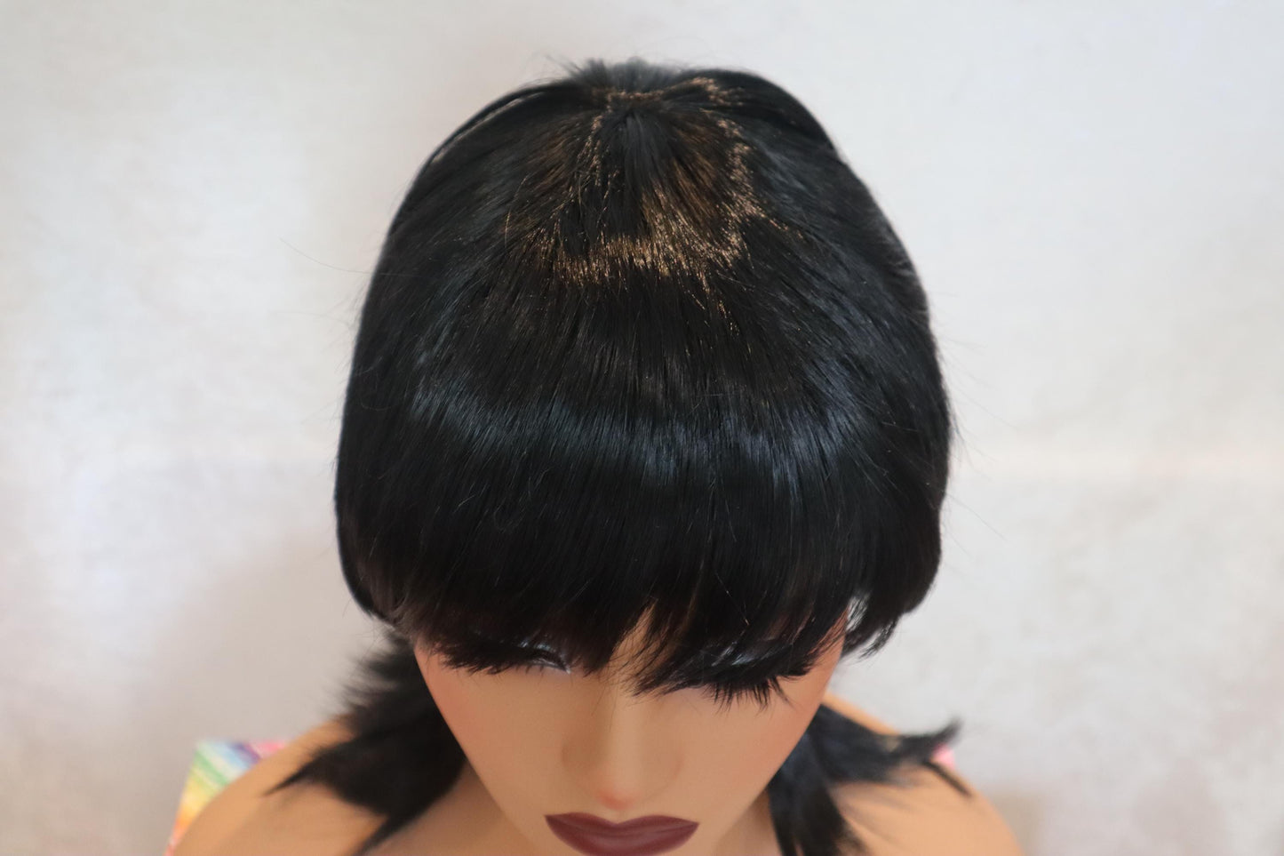 Short Black 80s Mullet Wig for Women | Retro Rocker Style | Perfect for Costume or Everyday Fun