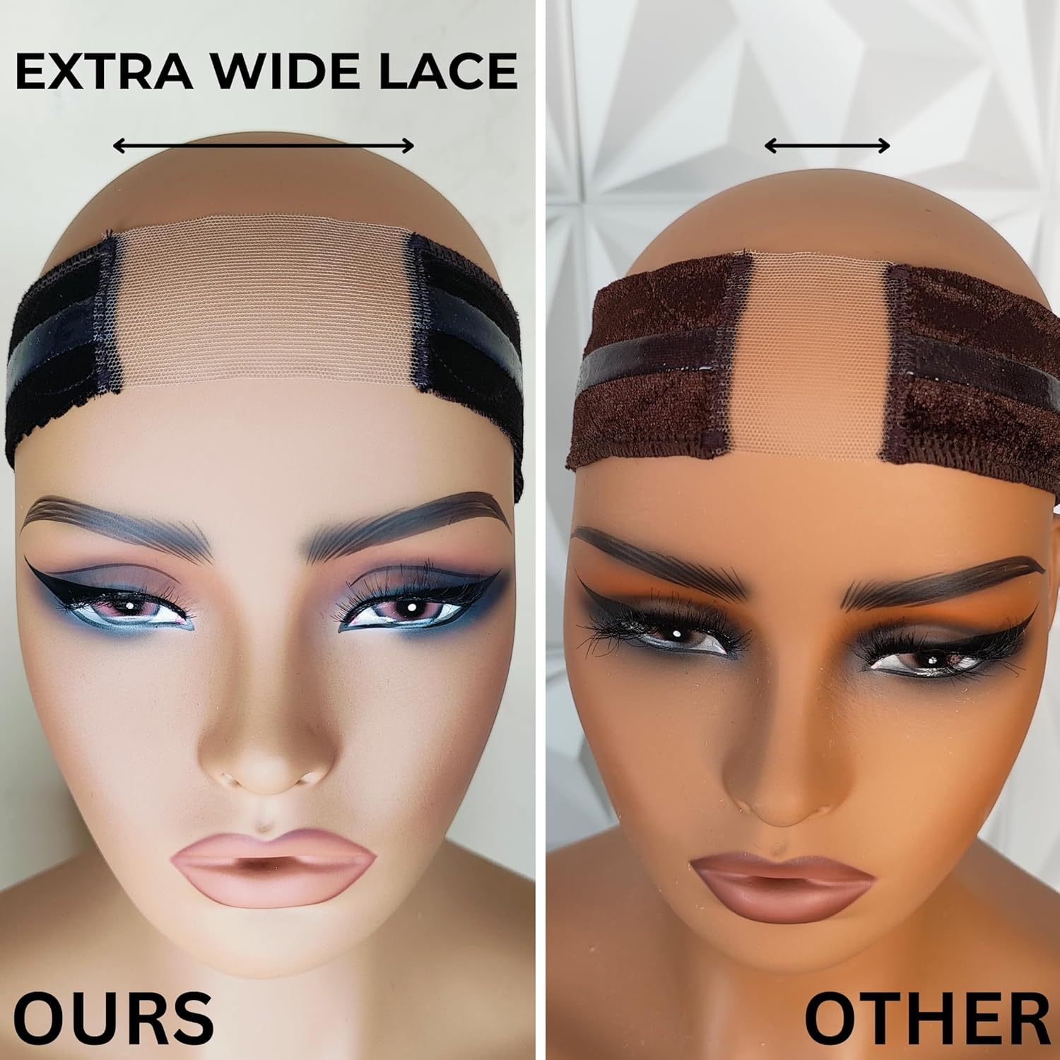 LUX GRIP Lace Wig Gripper Band - Fully Adjustable | Extra Wide Lace | For Lace Front Wigs | Non Slip for All Wigs (Brown)