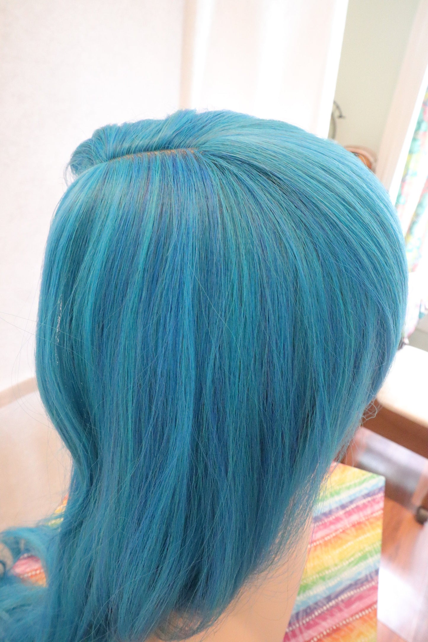 Aqua and Blue Wavy Long Synthetic Wig | Cosplay