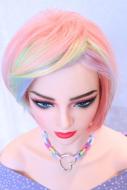 Pastel Dream Short Wig | Pink Wig with Multi-Color Bangs | Colorful Fantasy Look