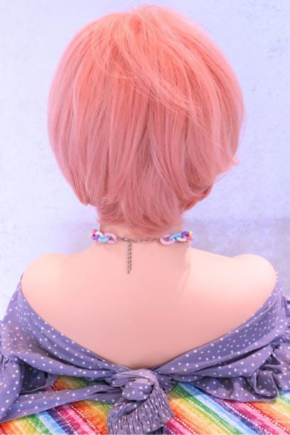 Pastel Dream Short Wig | Pink Wig with Multi-Color Bangs | Colorful Fantasy Look