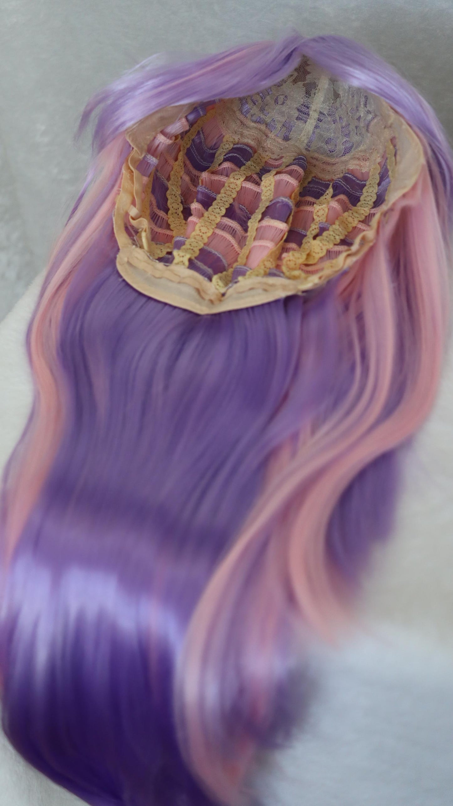 Pastel Goth Layered Wig – 26” Edgy Choppy Cut with Lavender Bangs & Pink + Purple Tones – Cosplay, Festival, Alt Fashion