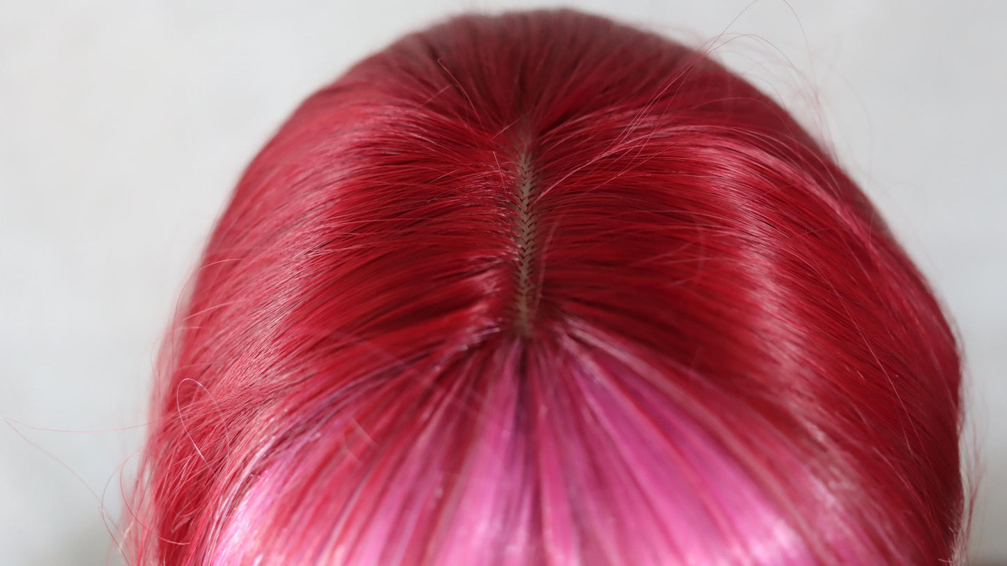 Fire Fuchsia Fantasy Wig – Vibrant Red with Pink Highlights & Bangs | Bold Statement Style