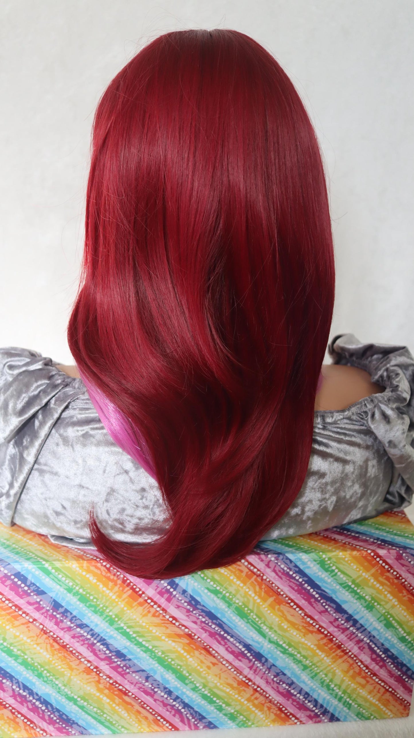 Fire Fuchsia Fantasy Wig – Vibrant Red with Pink Highlights & Bangs | Bold Statement Style